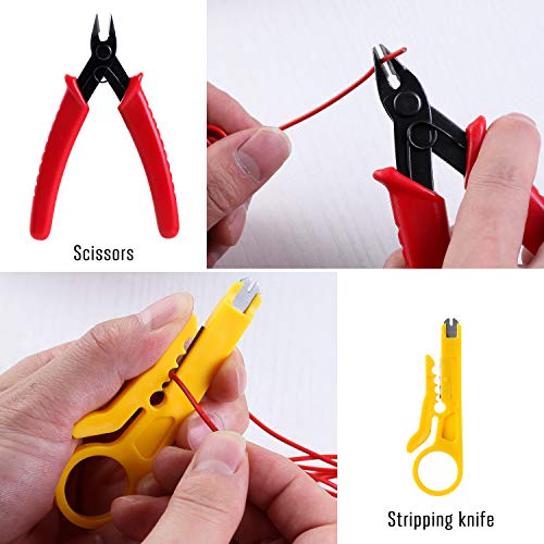 GEYOTAR Soldering Iron Kit,Electric Soldering Iron kit, 60W Adjustable Temperature Welding Tool, Desoldering Pump, 5pcs Soldering Tips, Desoldering Wick, Iron Stand, Solder Wire, Tweezers