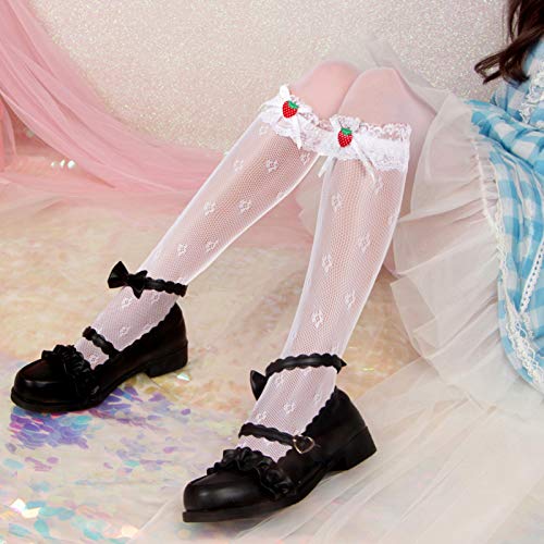 SOIMISS-Donne-Lolita-del-Merletto-Calzini-Vitello-Ruffle-Frilly-Trim-Calze-al-Ginocchio-Calze-Vestito