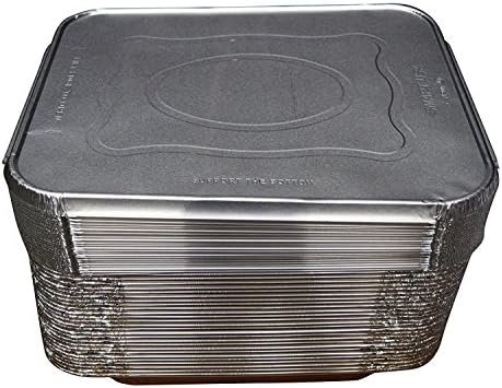 Emmner Disposable Steam Table Pans Aluminum Half Size Deep With Covers, 9x13 Pans Pack Of 30