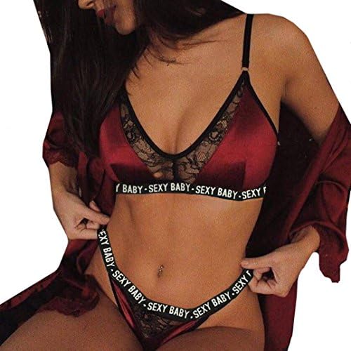 TAORE Womens underwear Women Plus Size Vest Crop Bra Lingerie Uniform Temptation Sexy Lingerie Set (3XL, Red)