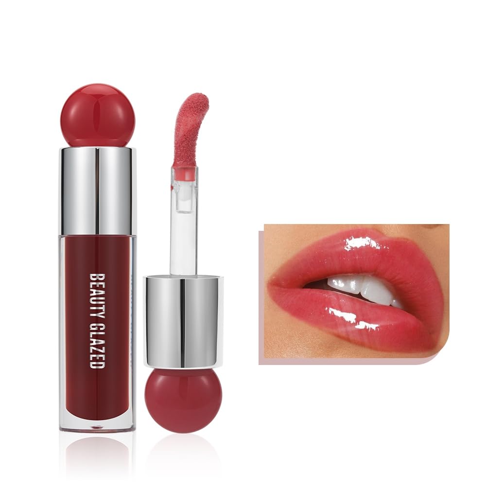 Big Brush Head Lip Gloss, Moisturizing & Nourishing Lip Oil, Non-Sticky Long Lasting Jelly Liquid Lipsticks Lip Tint Lip Glaze Makeup Gift for Women (# 108)