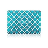 TopCase Quatrefoil / Moroccan Trellis Aqua Blue Ultra Slim Light Weight Rubberized Hard Case Cover for Macbook Air 11