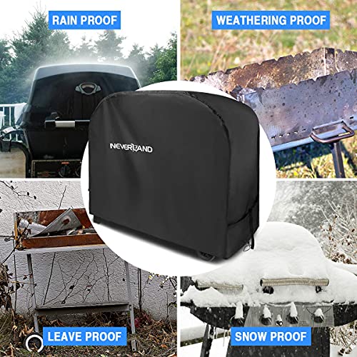 Neverland Barbecue Cover BBQ Cover Waterproof Heavy Duty Waterproof Oxford Fabric Gas BBQ Grill Cover Windproof Anti-UV for Weber, Holland, Jenn Air 145x61x117 cm