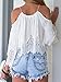 Choies Women's Chiffon Lace Drawstring Spaghetti Blouse