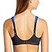 Champion Women's Spot Comfort Full-Support Sports Bra, Black/Flight Blue, 34DD