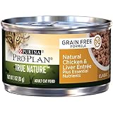 Purina Pro Plan Natural, Grain Free Pate Wet Cat Food, TRUE NATURE Chicken & Liver Entree - (24) 3 oz. Pull-Top Cans