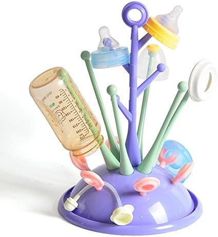 Drying Rack for Baby Bottles, High Capacity Retractable Countertop Racks, Best for Bottle, Sippy Cup, Pump and Feeding Accessories, Baby Safe and BPA Free, BONUS: Nylon and Sponge Bottle Brush