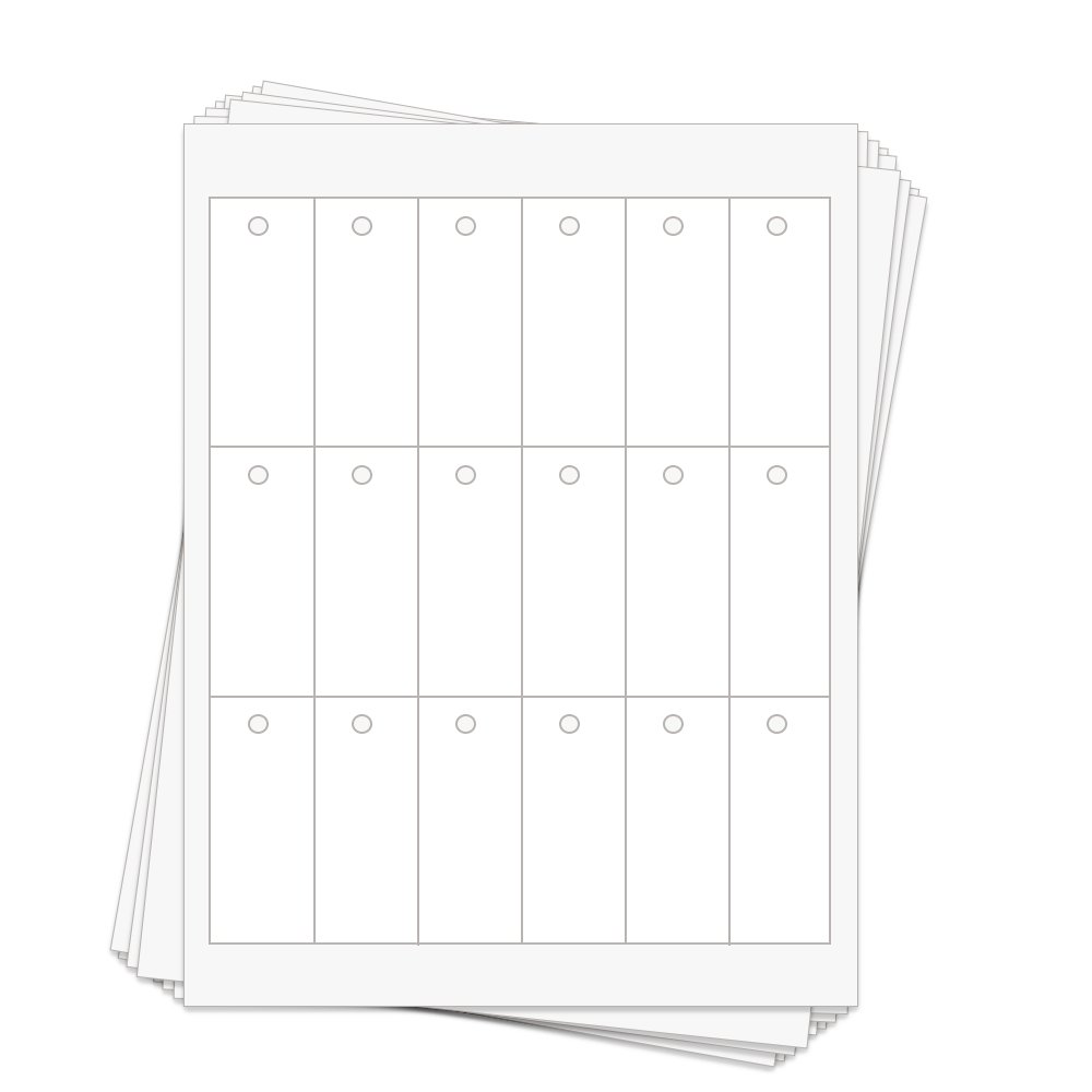 180 Printable White Cardstock Rectangle Hang Tags With Holes 1 25 X 3 Inches Two Sided Personalize And Custom Tags