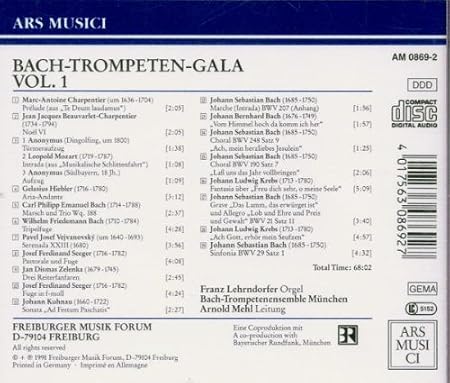 Bach Trompeten Gala Vol 1 Amazon Com Music