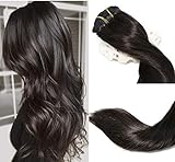 Clip In Hair Extensions Human Hair New Version Thickened Double Weft Brazilian Hair 120g 7pcs Per Set Remy Hair Natural Black Full Head Silky Straight 100% Human Hair Clip In Extensions(16 Inch #1B)