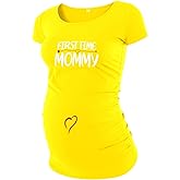 Funny Maternity Shirts for Women - Soft Comfortable Graphic Womens Pregnancy Tops Short Sleeve