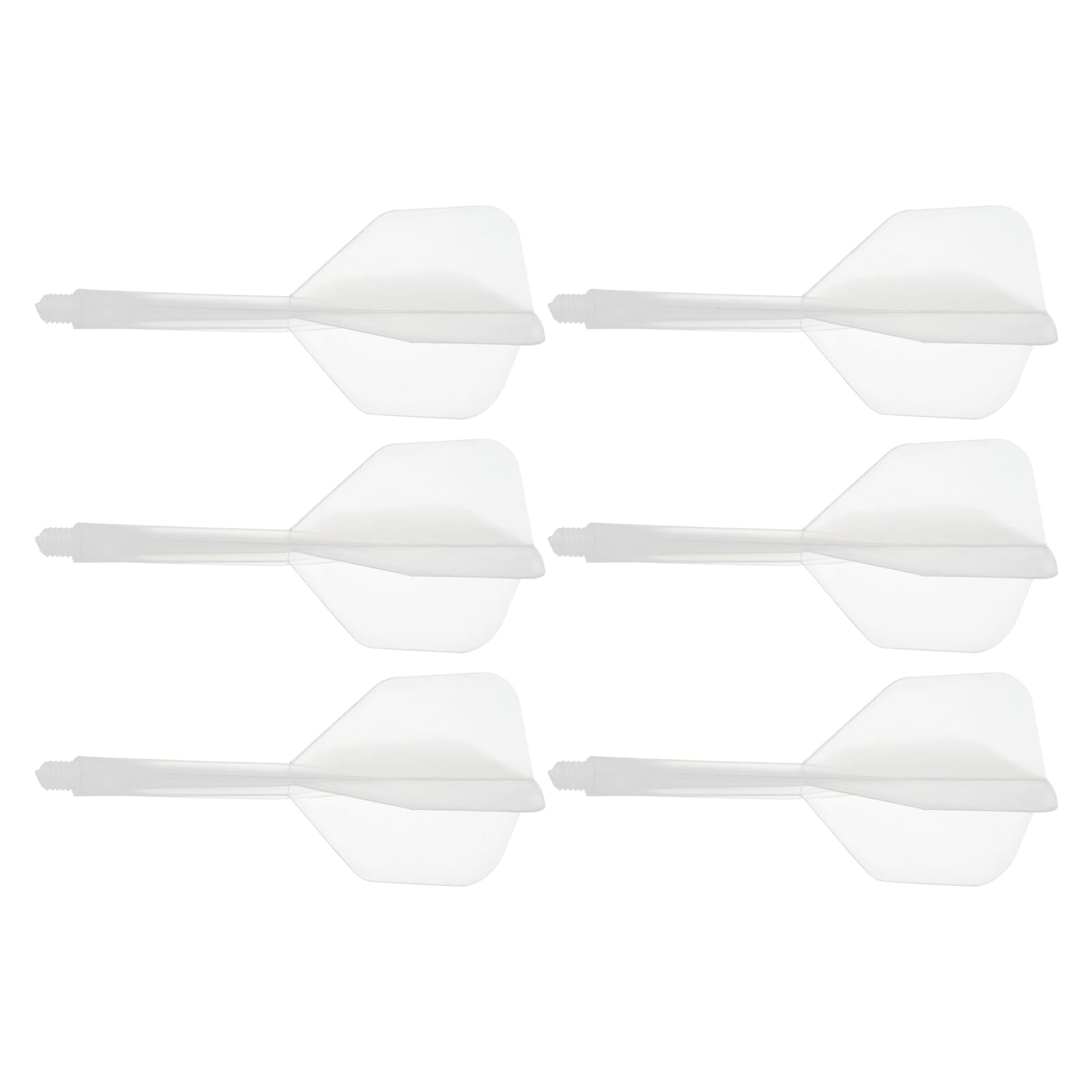 M METERXITY 6 Pack Integrated Dart Shaft and Flights-One-Piece Dart Accessories, Plastic Anti-Fall, Apply to Soft Tip Darts and Steel Tip Darts (2BA, Clear)