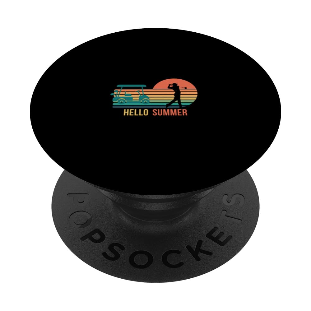 Hello Summer Happy Last Day School Golfer Student PopSockets Swappable PopGrip