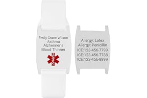 Personalized Silicone Medical Alert ID Bracelets Gifts Custom Engraved Stainless Steel Tags Medical Emergency Identification 