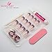 False Nails Bling Art French Fake Glitter Purple Squoval 24 Acrylic Medium Tips