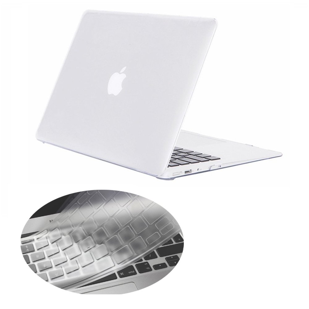 Se7enline Compatible with Macbook Air Case Snap-On Plastic Hard Clear Cover for Macbook Air 13 inch Model A1369/A1466 with Silicone Clear Keyboard Cover, Crystal Clear/Transparent