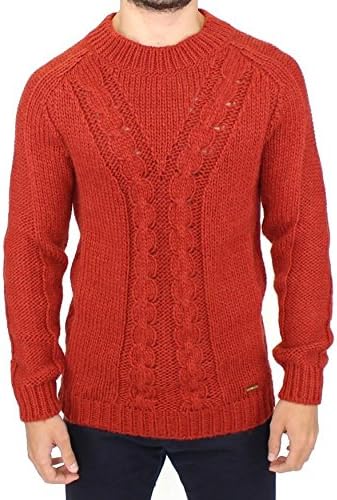 GF Ferre Orange Knitted Wool Blend Pullover Sweater