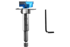 JINSHIBA Forstner Bit 1"(25mm), Forstner Drill Bits for Woodworking Tungsten Carbide Wood Hole Saw Opener Wood Drill Bit Hex Shank with Adjust Depth, 1 Allen Wrench