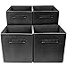Sorbus Foldable Storage Cube Basket Bin (4 Pack, Black)