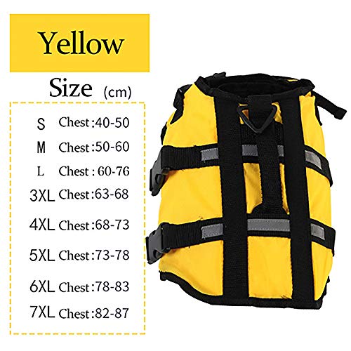 C&L Pet Dog Life Jacket Safety Vest Surfing Swimming Clothes Summer Vacation Oxford Breathable French Bulldog,Yellow,3XL