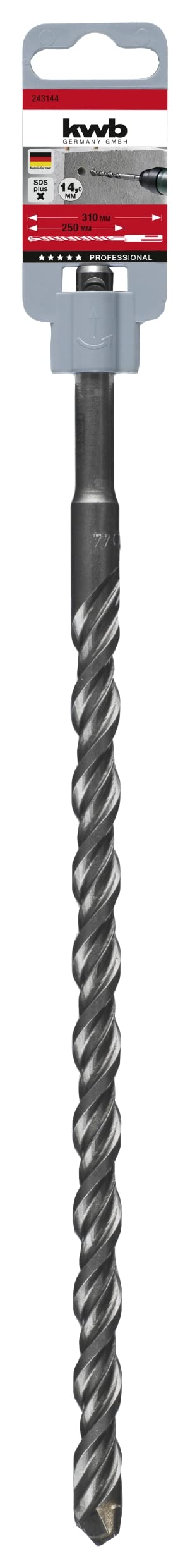 kwb SDS PLUS HB 44 Hammer Drill Ø 8.0 mm 243138 (Length 310 mm, high temperature soldered carbide cutting edge)