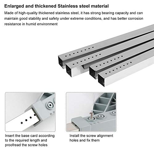 luerme Stainless Steel Movable Adjustable Base Washing Machine Base with 4 Wheels Bracket Shelf Holder Stand Dryers Refrigerators & Freezers - Thumbnail 6
