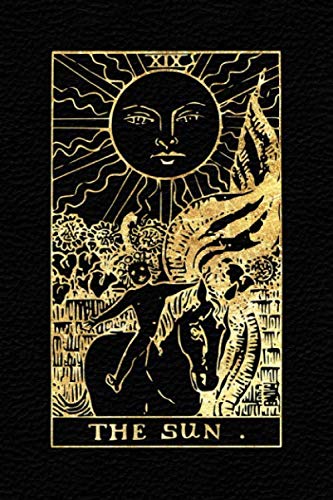 The Sun: Tarot Journal Notebook Lined, Black And Gold (College Ruled, 110 Pages, 9"x6") (Tarot Card Notebook)