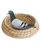 Lmlly Bird Nest Handmade Woven Grass Breeding Bed Parrot Nesting Box Cage Hatch House Hut for Parakeet Rabbit Bunny Dove Hamster Gerbil Chinchillas