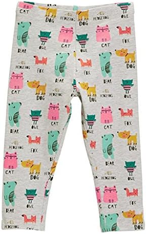 Soda Park Girls Cotton Cute Cartoon Ankle Length Basic Leggings Pant Gray 6T