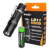 Fenix LD11 300 Lumen LED Tactical Flashlight with EdisonBright AA Alkaline battery