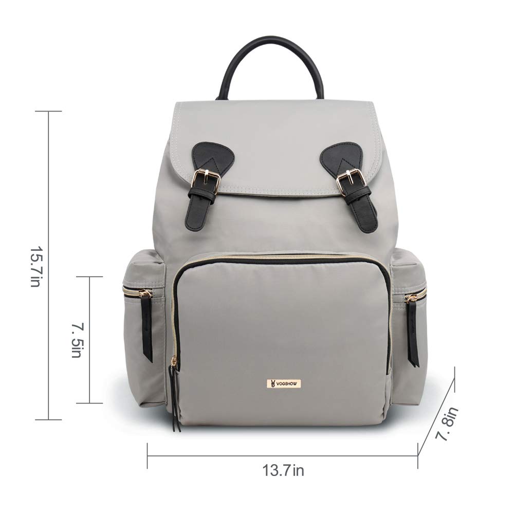 VS VOGSHOW Diaper Bag Backpack, Multifunction Stylish Travel Baby Bag Backpack with Crossbody Strap, Maternity Nappy Bag