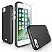 iPhone 7 case, MoboZx [Premium Texture] [Tempered Glass Screen Protector Included] Dual-Layer Slim Protective Anti-Slippery Scratch-Resistant Shockproof Bumper for Apple iPhone 7 (2016) (Black)