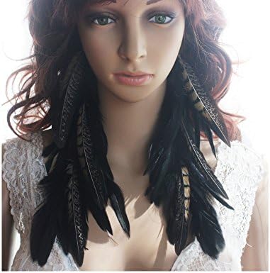 La Liberte Black Feather Earrings Bewitched Natural Feather Earrings