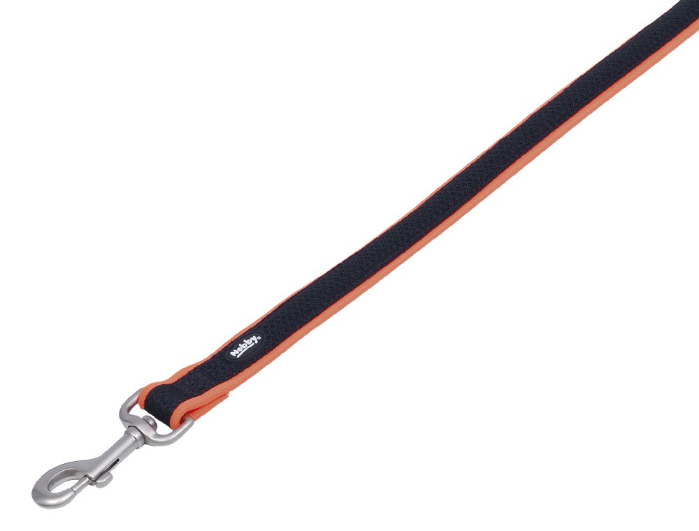Nobby Preno Mesh Dog Lead, 120 cm/25 - 35 mm, Neon Orange