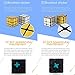 Roxenda Speed Cube Set , Magic Cube Bundle of Gold Mirror S Cube and Silver Windmirror Cube , Irregular Speedcubing 3x3x3 SpeedCube Twisty Box Puzzle