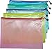 Cypress Lane Zippered Vinyl & Mesh Documents Pouches/File Bags, Letter Size, 5 Pcs 5 Colors (Red, Blue, Yellow, Green, Clear) (9 x 12.5 -inch)