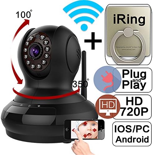 Wantsee Wireless Wifi Ip/network Video Monitoring 720p Hd Plug/play Surveillance Home Security Camera Pan/tilt Two-way Audio Night Vision for Home Ws-007b(black)