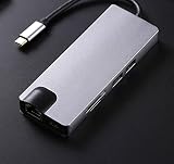 USB C Hub Adapter, YOSHIKO 8-in-1 USB Type C Adapter with Ethernet Port, 4K USB C to HDMI, 2 USB 3.0 Ports, VGA, SD/TF Card Reader, USB-C Power Delivery, for Mac Pro and Other Type C Laptops (Grey)