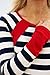 Astylish Women Casual Color Block Crewneck Long Sleeve Striped T-Shirt Blouse Tops Red X-Large