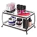 mDesign Traditional Fashion Jewelry and Cosmetic Organizer Tray for Bathroom Vanity Countertops - 2 Tiers, Bronze/Clear