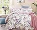 Swanson Beddings Pink-Purple Roses 3-Piece 100% Cotton Bedding Set: Duvet Cover and Two Pillow Shams (Queen)