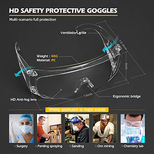 Clear-Safety-Glasses-Personal-Protective-Equipment-Standard-Transparent-Goggles-UV-Protection-Adult-with-Clear-Anti-Fog-Scratch-Resistant-Lenses-For-Construction-Laboratory-Chemistry-Class-2-Pair