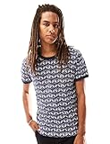 Rebel Canyon Young Men's Short Sleeve Printed Ringer T-Shirt Top Small Blue Shadow