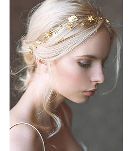 Amazon.com : CASDRE Star Rhinestone Hair Vine Gold Moon  display picture 3