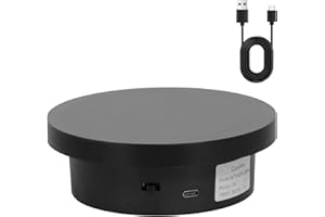 ComXim Rotating Display Stand 2 Covers 5.1in/7.09in Diameter 11lb Load Capacity Type-C Power Supply for Photography Product, Motorized Display Turntable for Turner Cup Displaying (18cm Black)