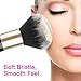 Luxspire Powder Makeup Brush, Flat Kabuki Brush, Single Large Makeup Brush Soft Face Mineral Powder Foundation Brush Blush Brush for Blending Makeup, Black & Gold
