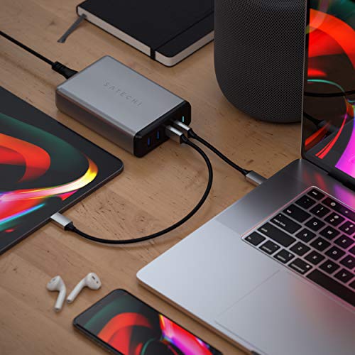 108W USB C PD Tischladegerät – 2 USB-C PD & 2 USB-A Anschlüsse – Für M2/M1 MacBook Pro/Air, M2/M1 iPad Pro/Air, iPhone 14 Pro Max/14 Pro/14/14 Plus