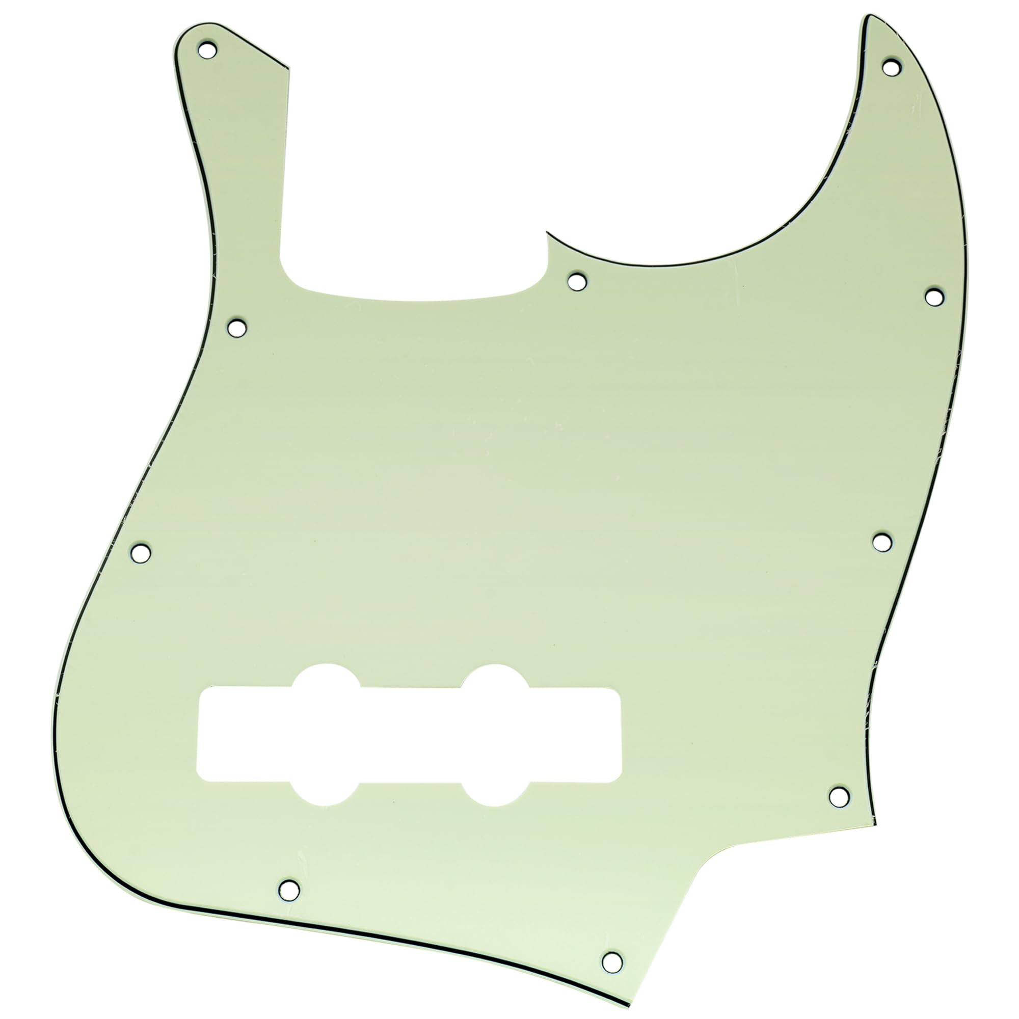 Musiclily 10 Hole J Bass Pickguard for Fender American/Mexican Made Standard Jazz Bass, 3Ply Mint