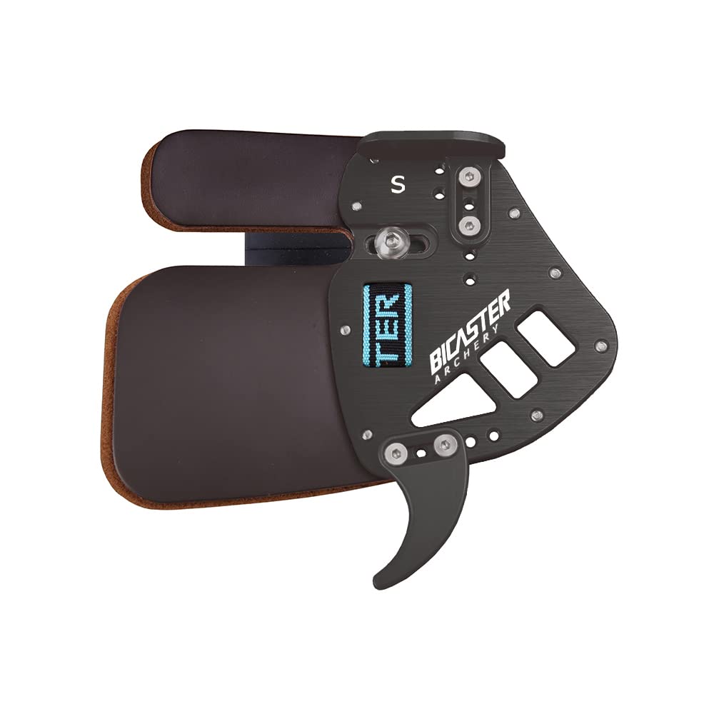 BICASTER ASA Finger Tabs Cowhide Face+Aluminum Plate for Olympic Recurve (Small, Right Handed)
