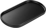 Luxspire Resin Vanity Tray Oval Storage Bath Organizer Matte Black M view 1